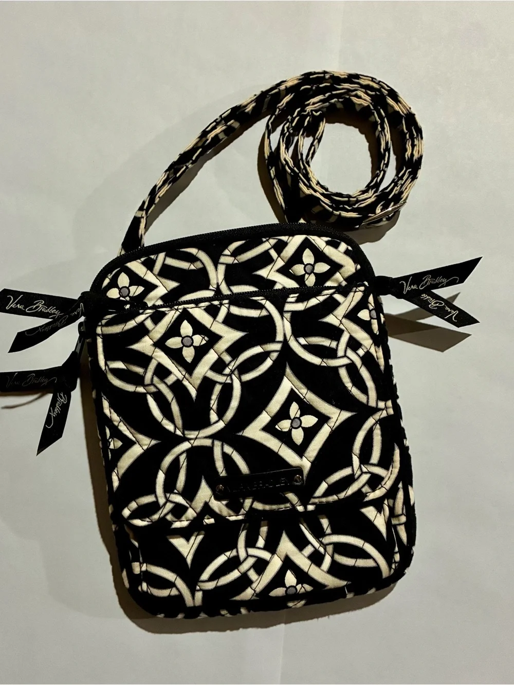Vera Bradley Black & Cream Geometric Crossbody Bag